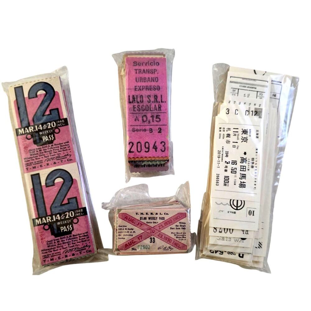 Scrapbook – Vintage Faded Tickets, Numbers, Receipts on Kraft Paper 400 PCS